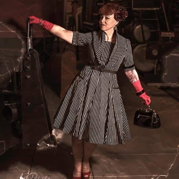 Jack Skellington Dress in Black and White Stripes - Picture 2 of 3